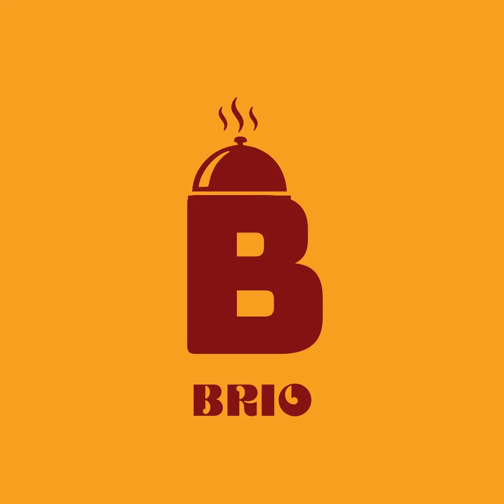 Brio logo on orange